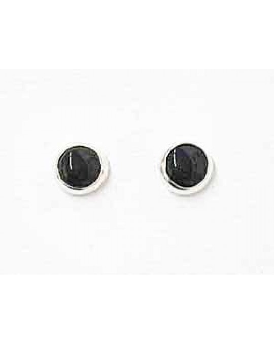 Kleine Stecker  in Silber-schwarz (Onyx)