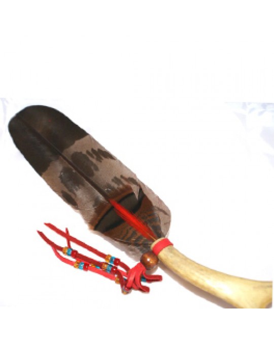 Cherokee Ritualfeder mit Geweih-Griff