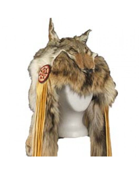 Schamanen Haube aus Kojotenfell der Navajo