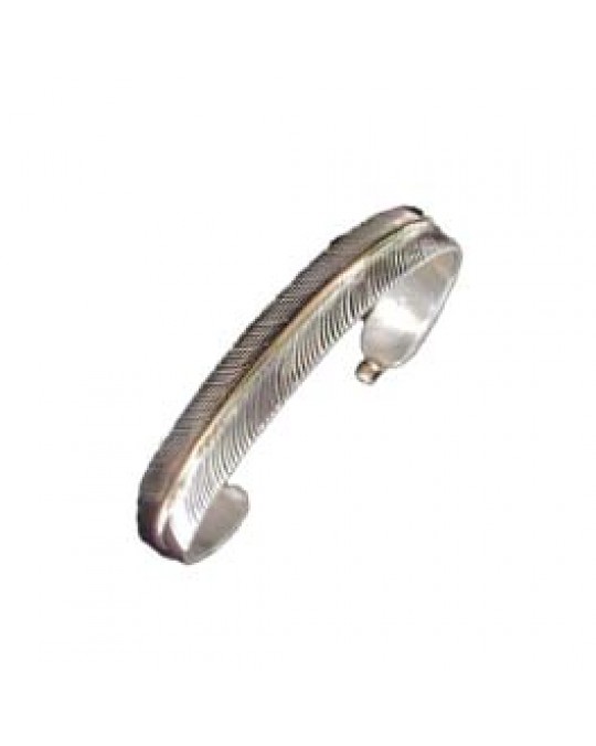 Armreif Gold Silber "Feder" Navajo
