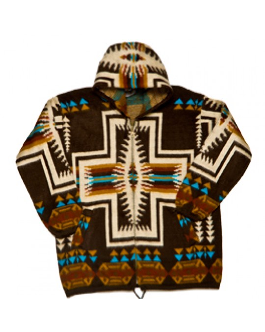 Jacke im Alpaca-Stil "Southwest Brown" XL