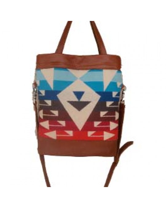 Einzigartige Ethno Tasche aus Pendleton Stoff, Leder 