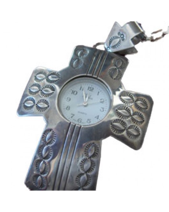 Uhr Anhänger Kreuz gross