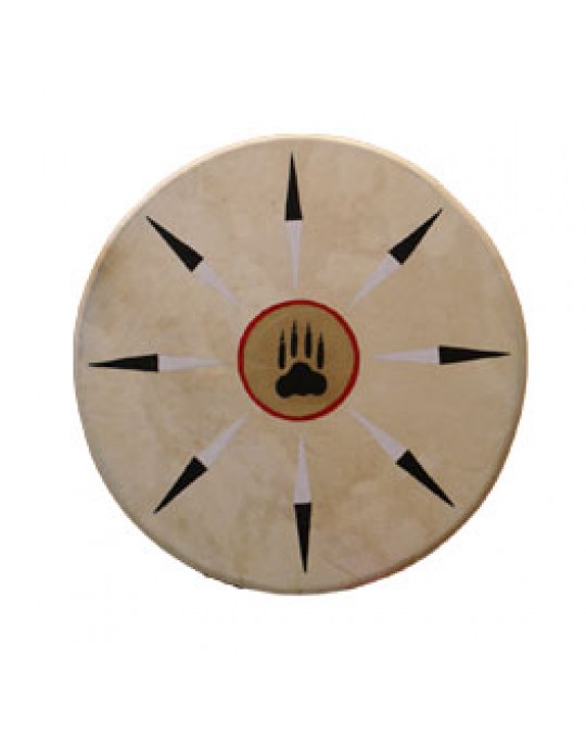 Bemalte Trommel aus Rehleder "Wolfpaw II"
